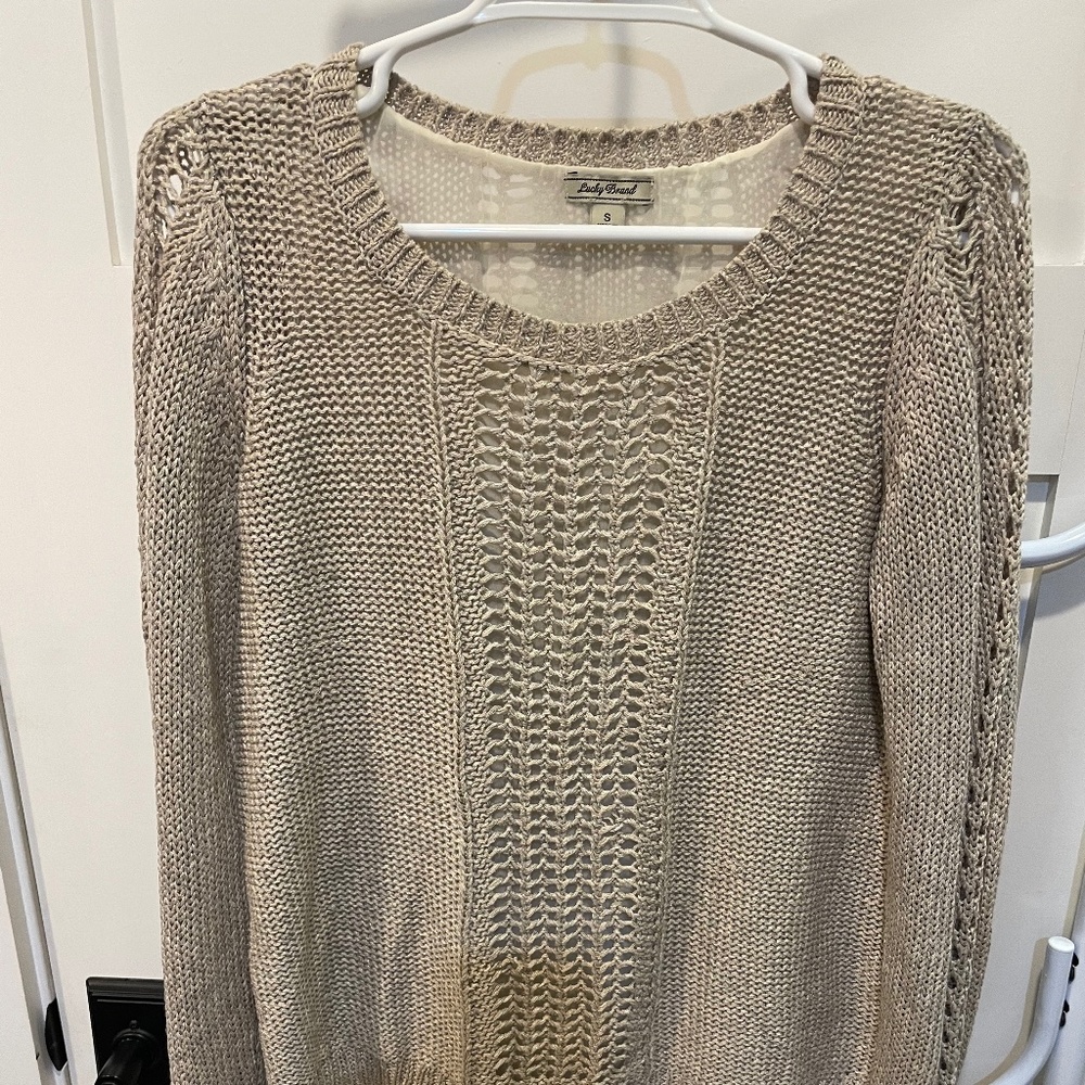 Gold Lacey sweater with under layer